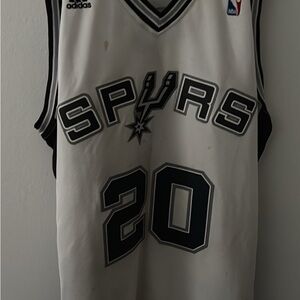 adidas White and Black NBA Jersey Collar Detail